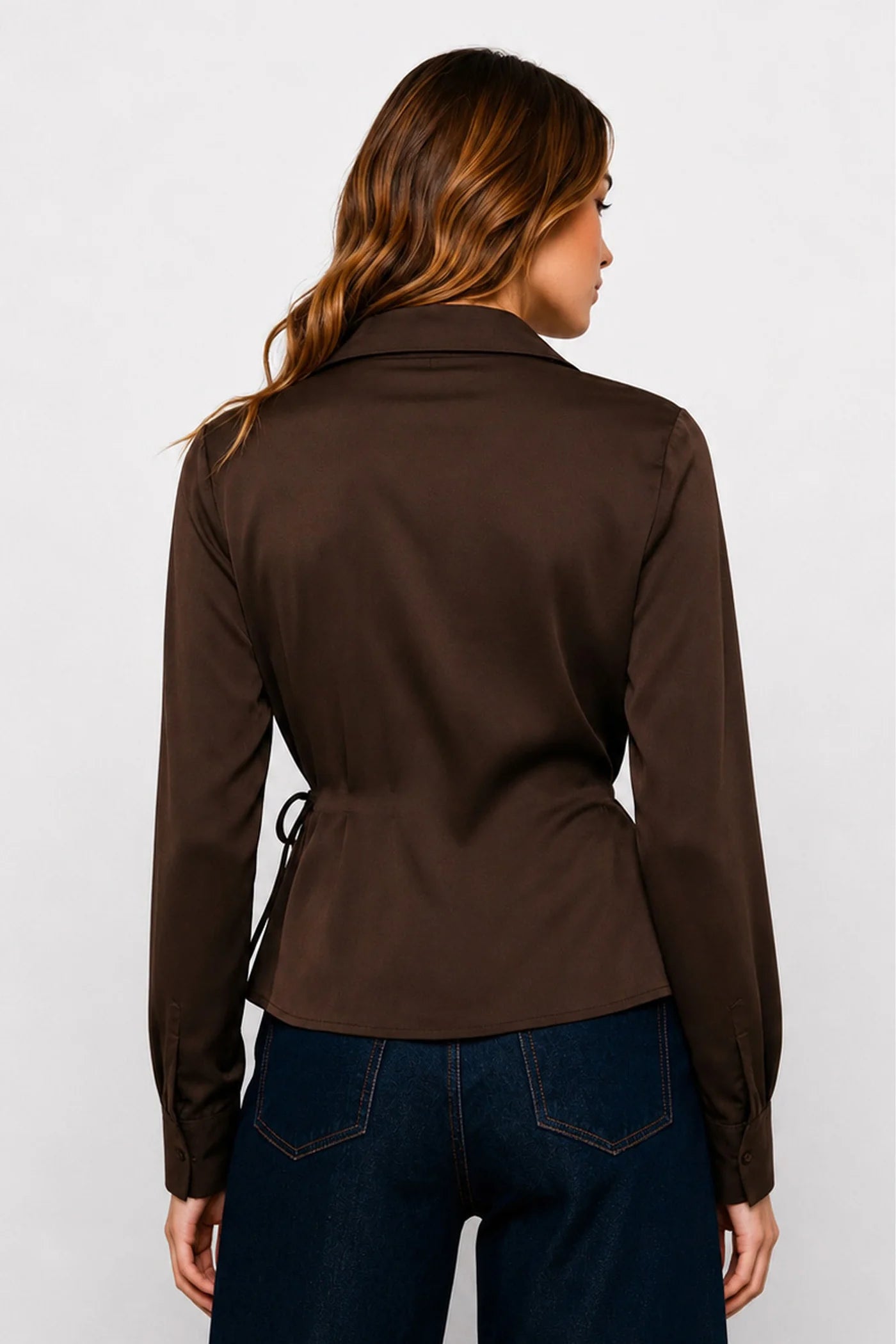 Wrap blouse with a side tie