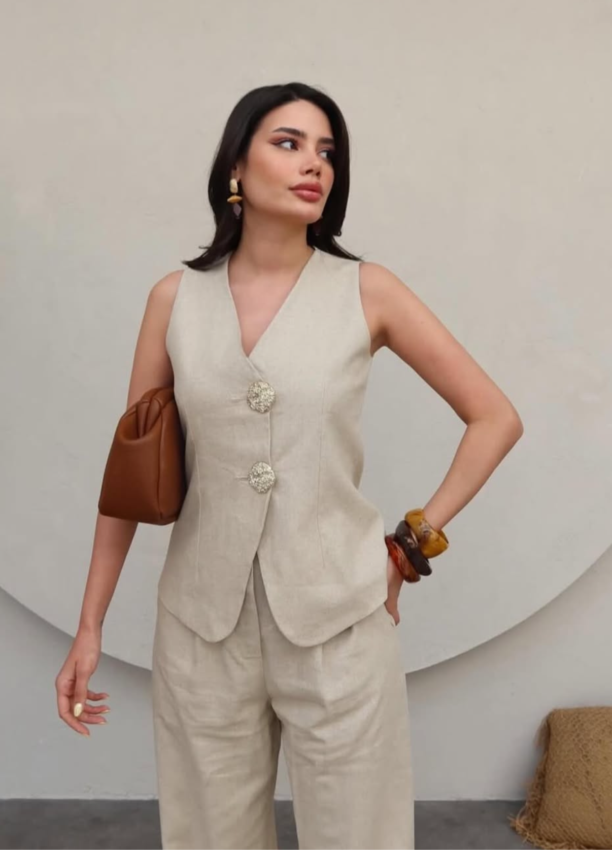 חליפת וסט כפתורים גדולים