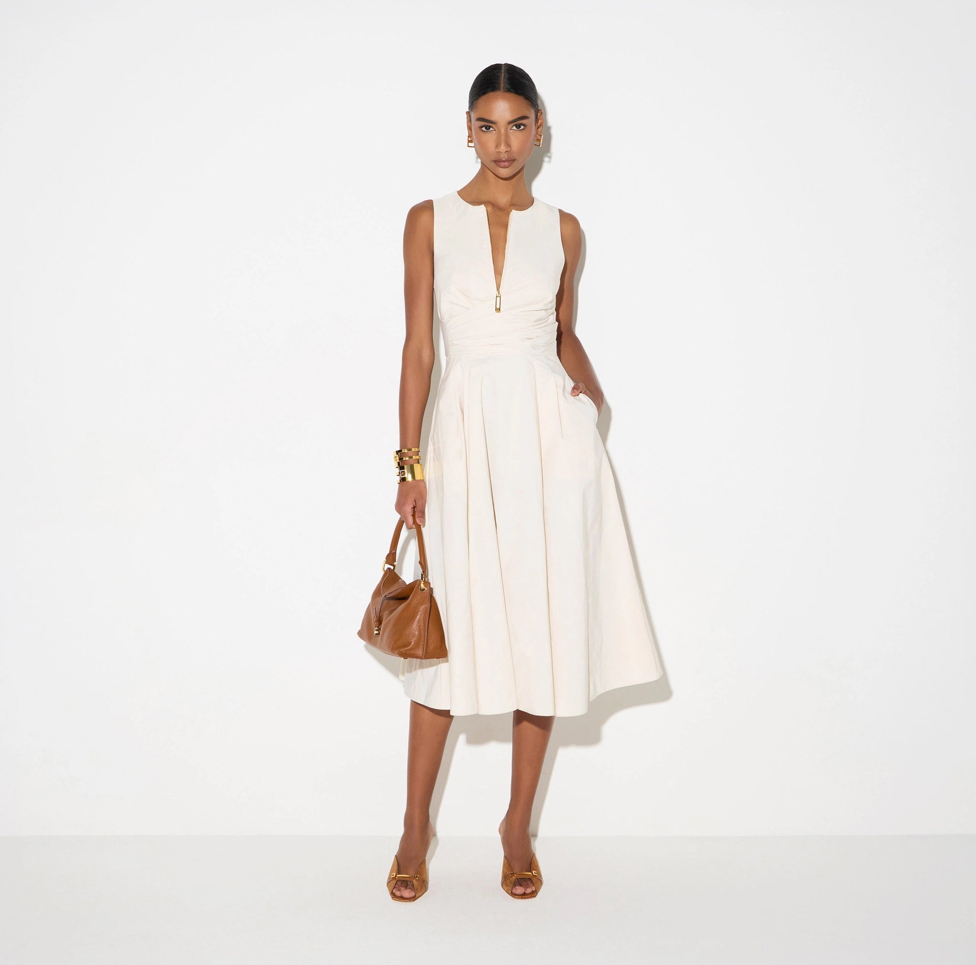 Dress in taffeta voile fabric