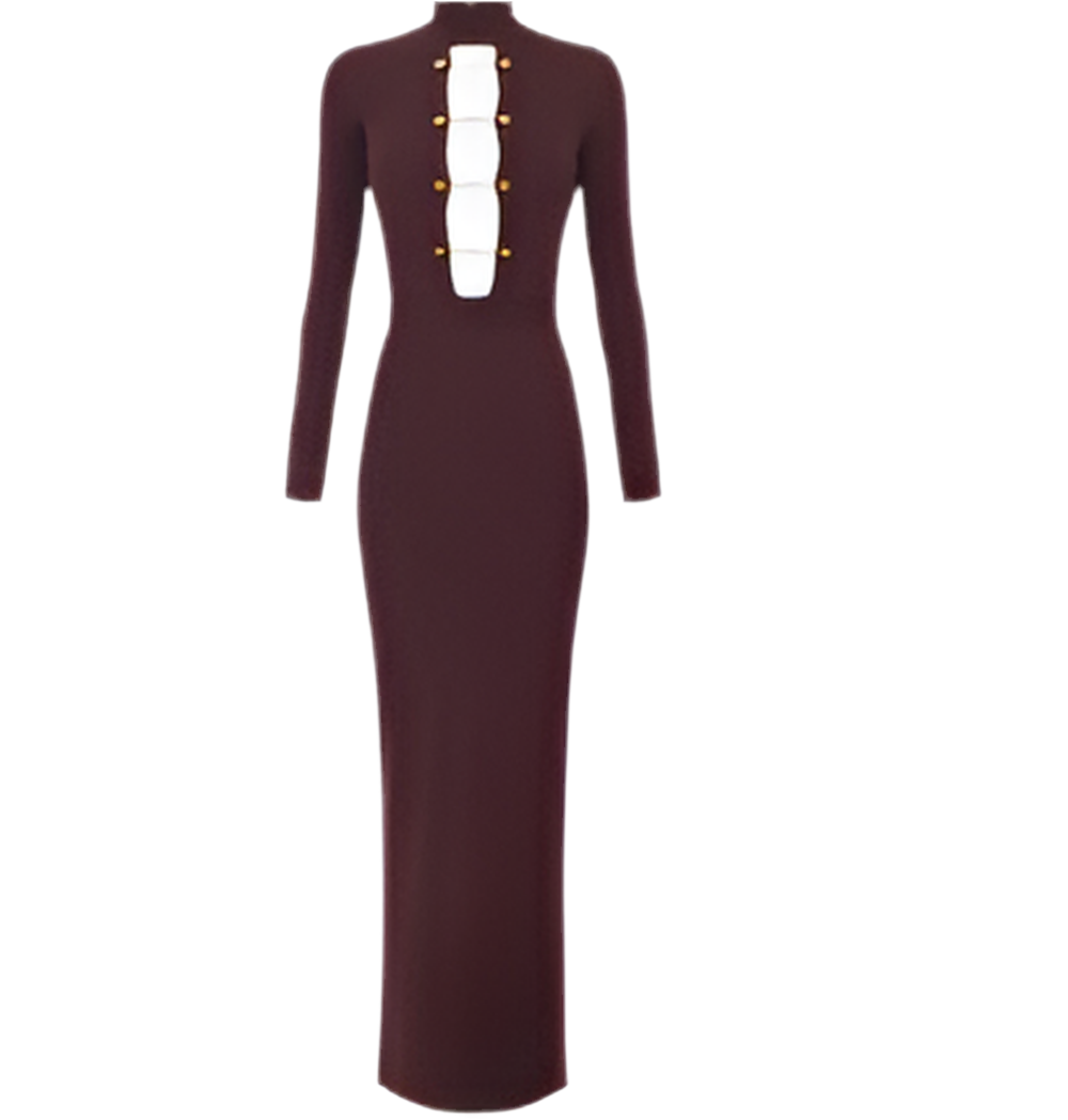 Viscose knit dress with jewel cufflinks