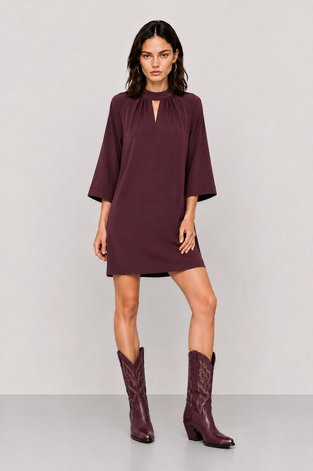 Dress with a front cutout