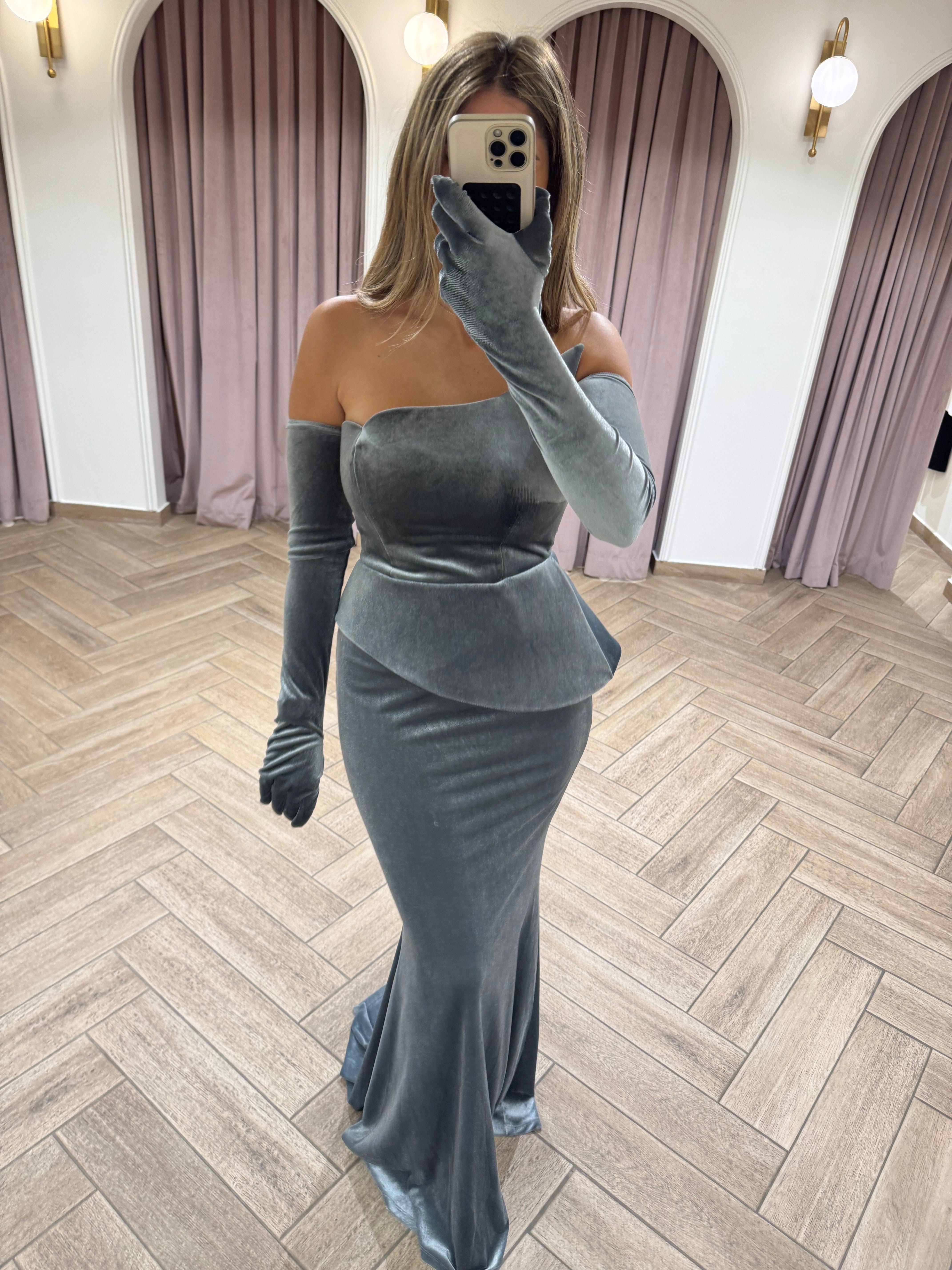 Strapless Velvet Dress