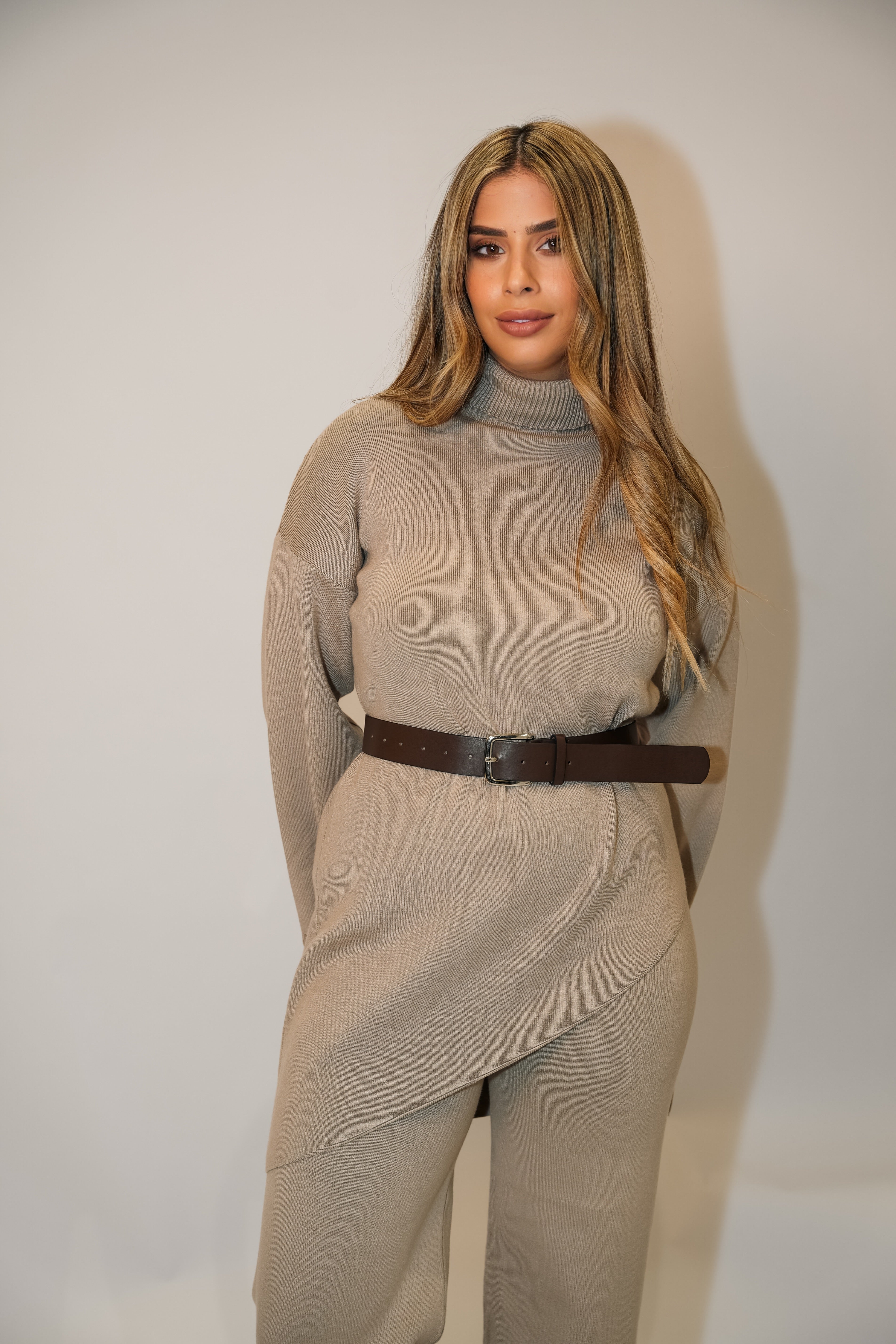 Asymmetric Knit Suit