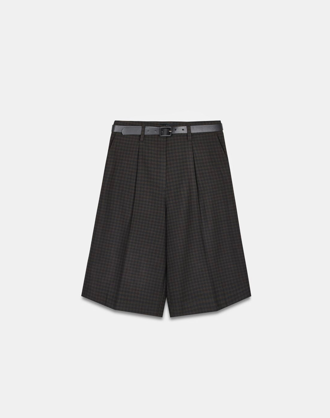 Plaid Barmuda with Belt