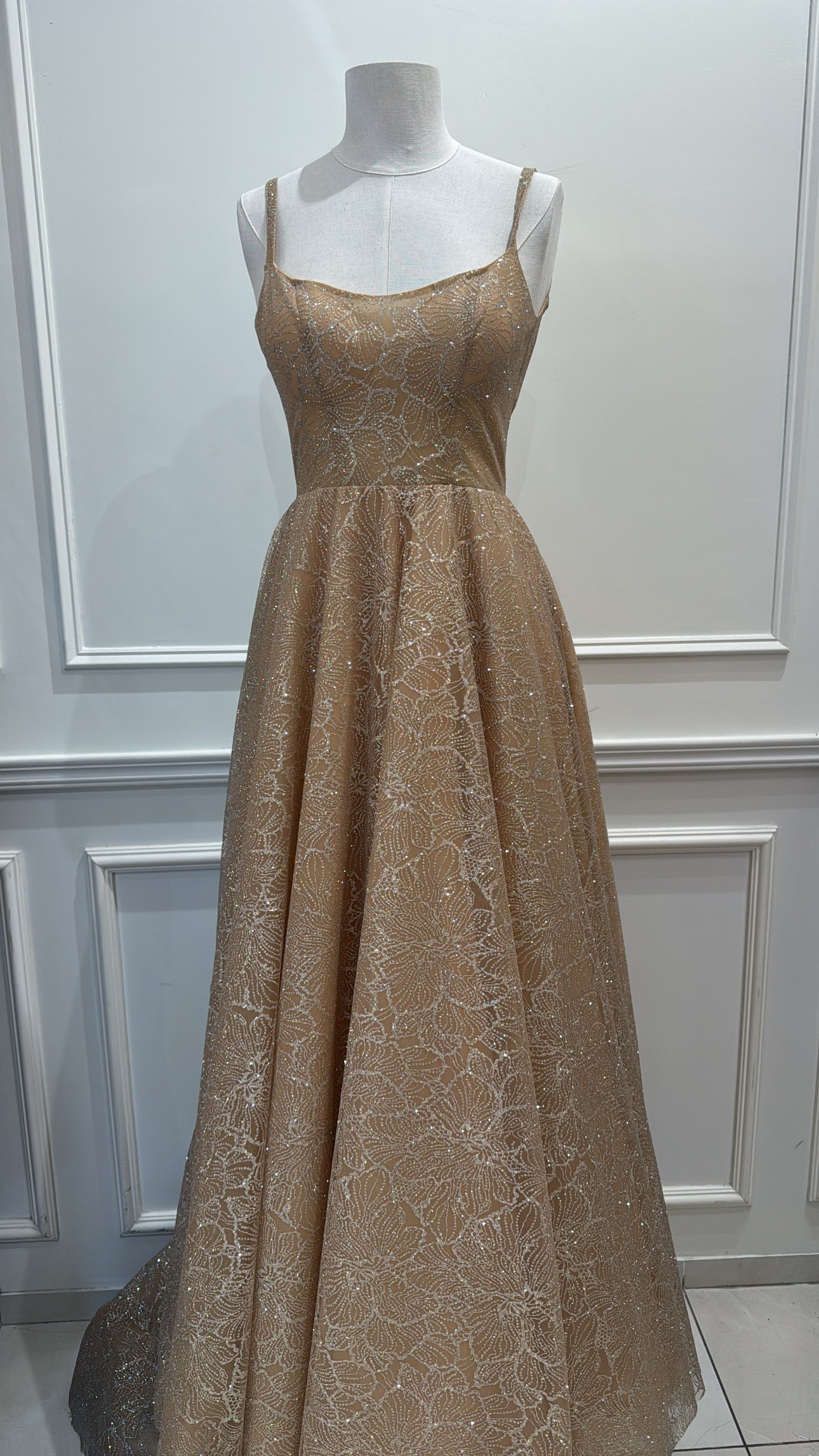 Flower print sparkle dress