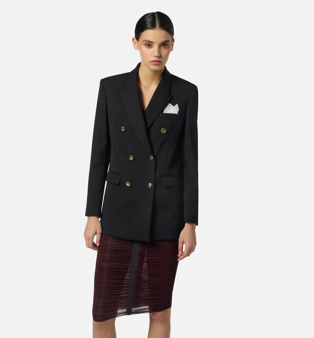 Jacket in cotton gabardine fabric with breast pocket