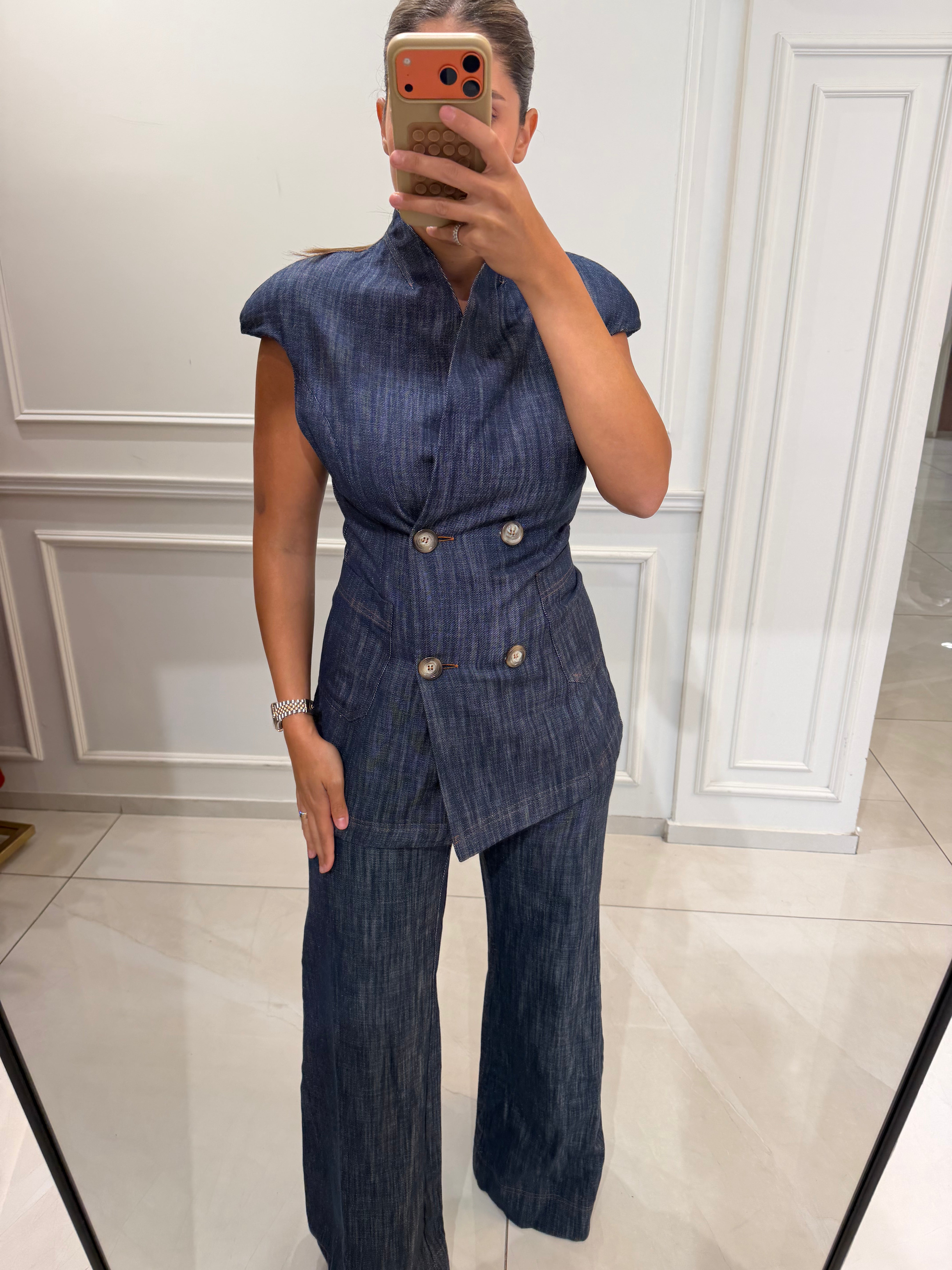Denim Short Sleeve Blazer