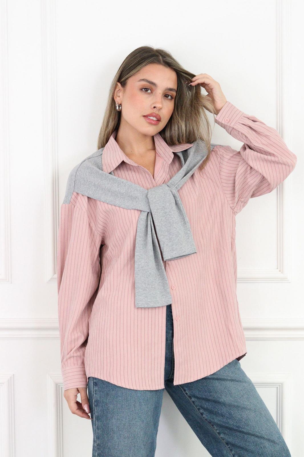 Striped shirt with blouse