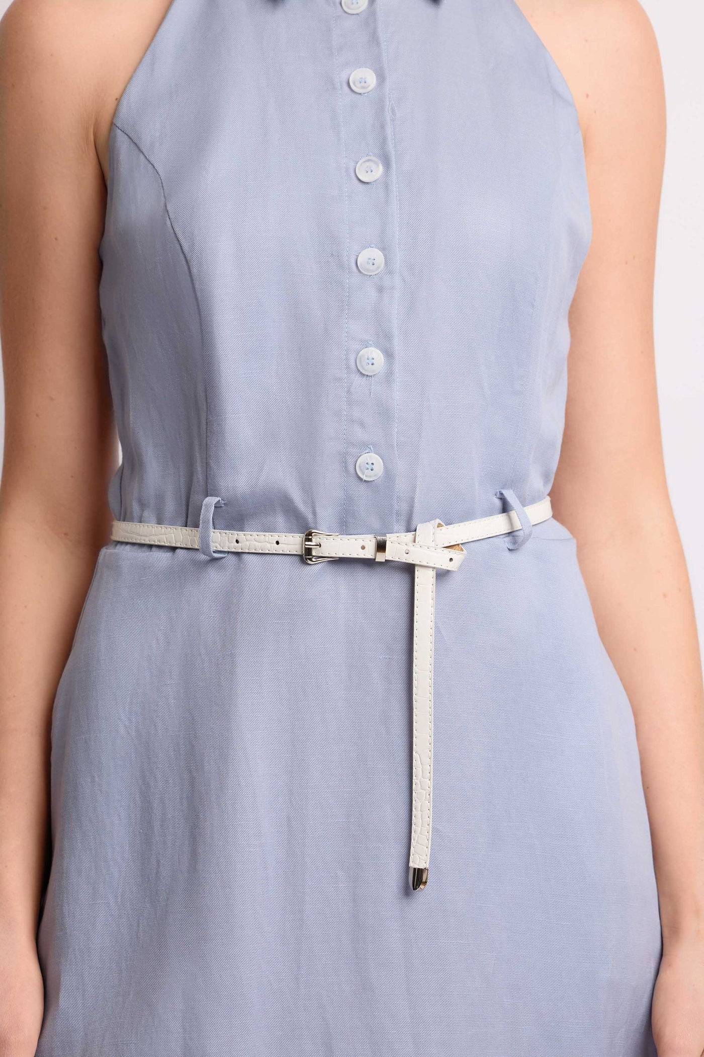 Sleeveless Shirt Dress