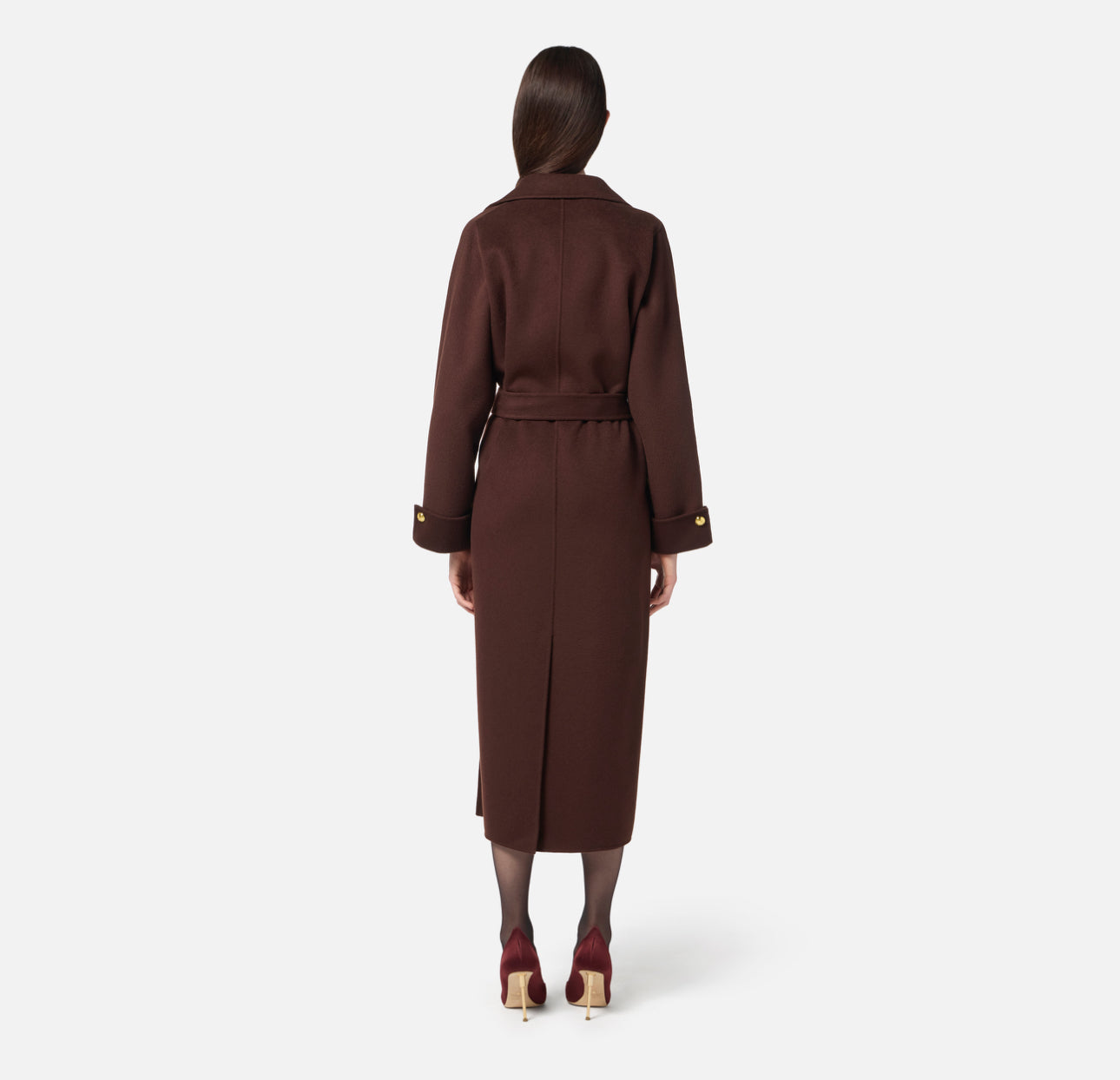 Coat in double wool blend cloth