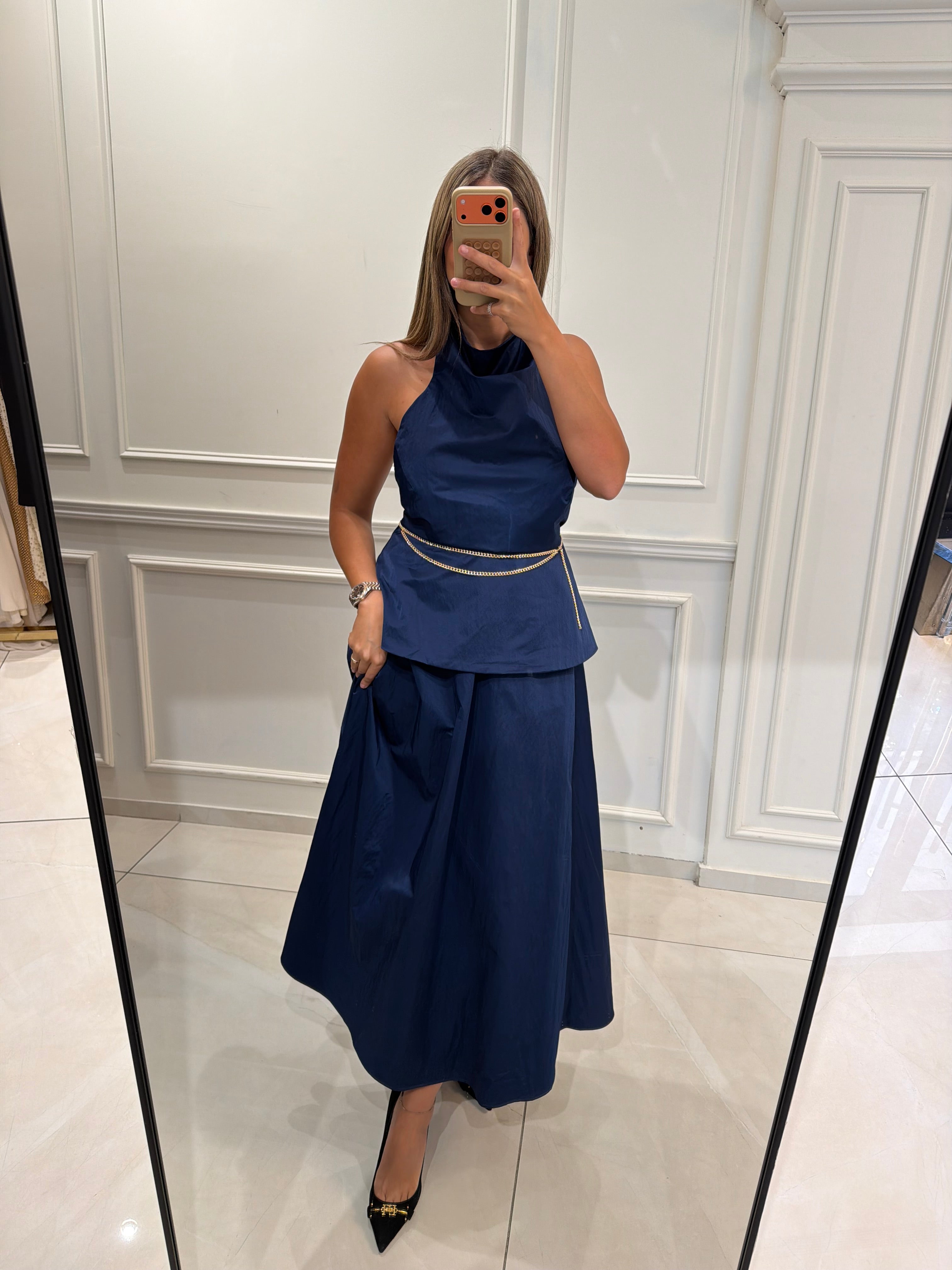 Midi A Line Skirt