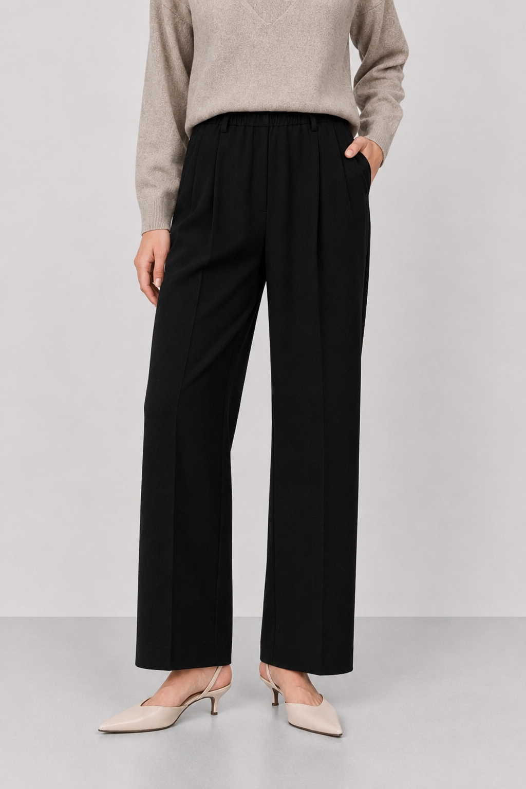 trousers with an elasticated waist