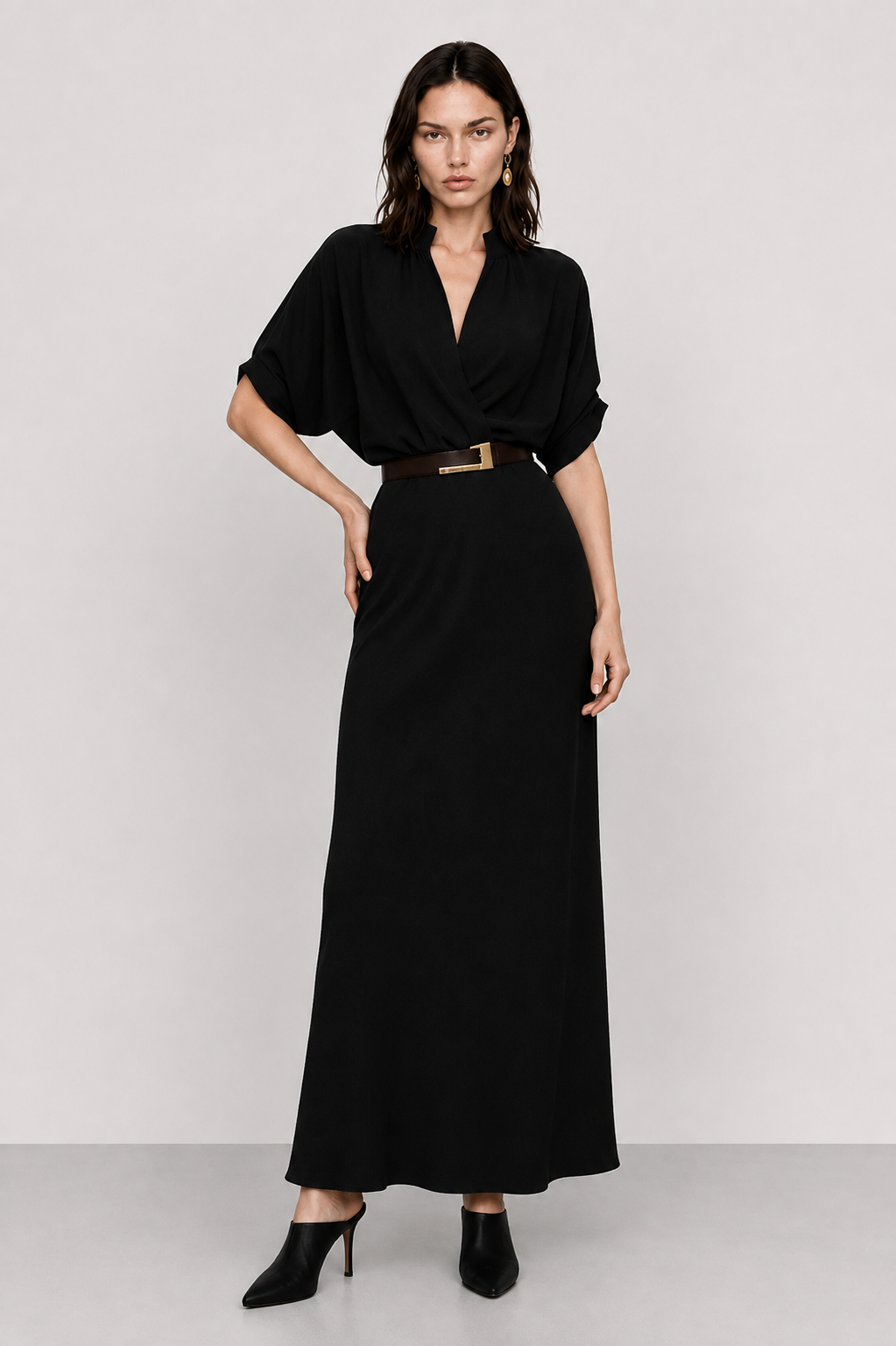 Wrap dress with a belt