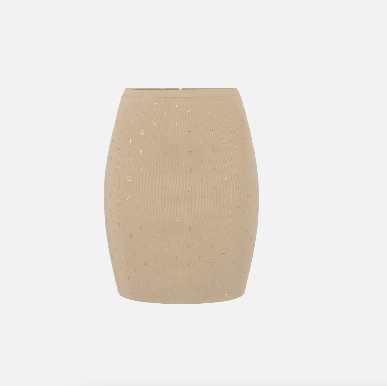 Miniskirt in viscose with rhinestone lettering