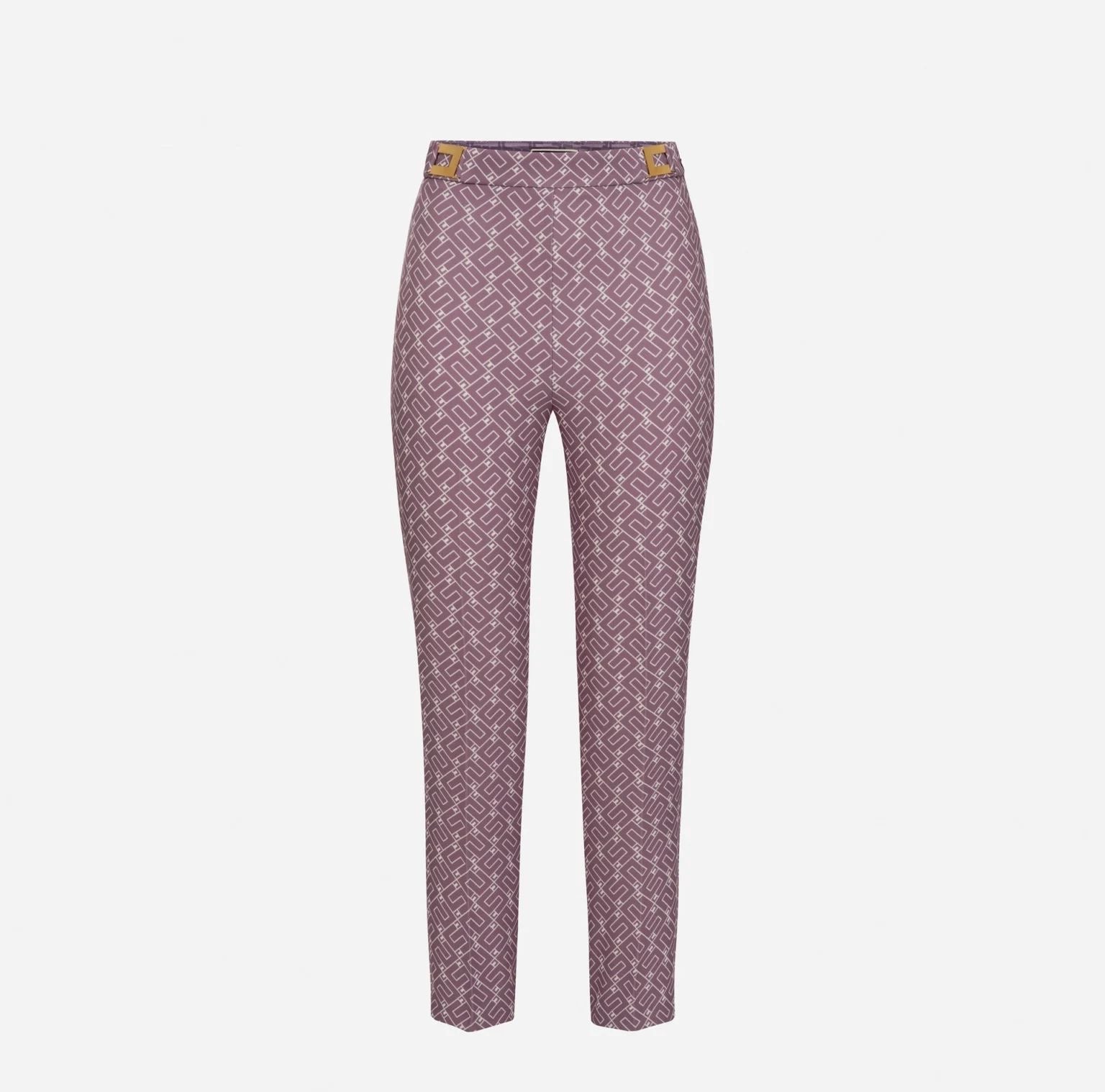 Skinny fit trousers in crêpe fabric with logo print