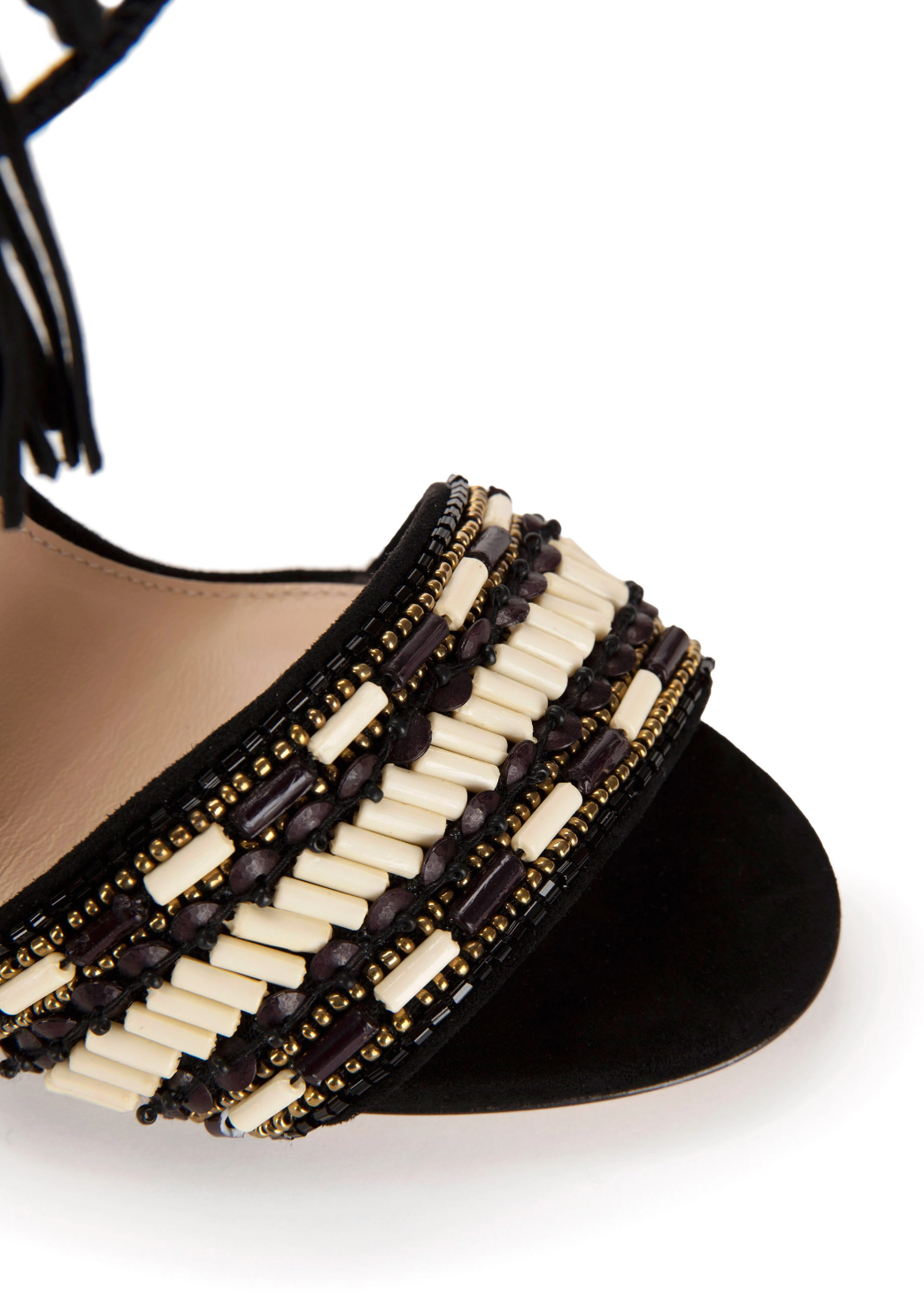 Sandal with embroidered front