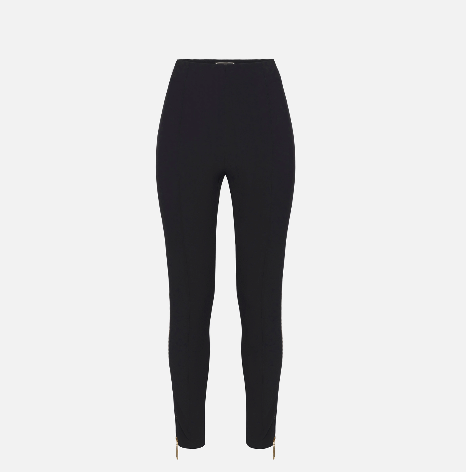 Straight trousers in stretch crêpe fabric with zip