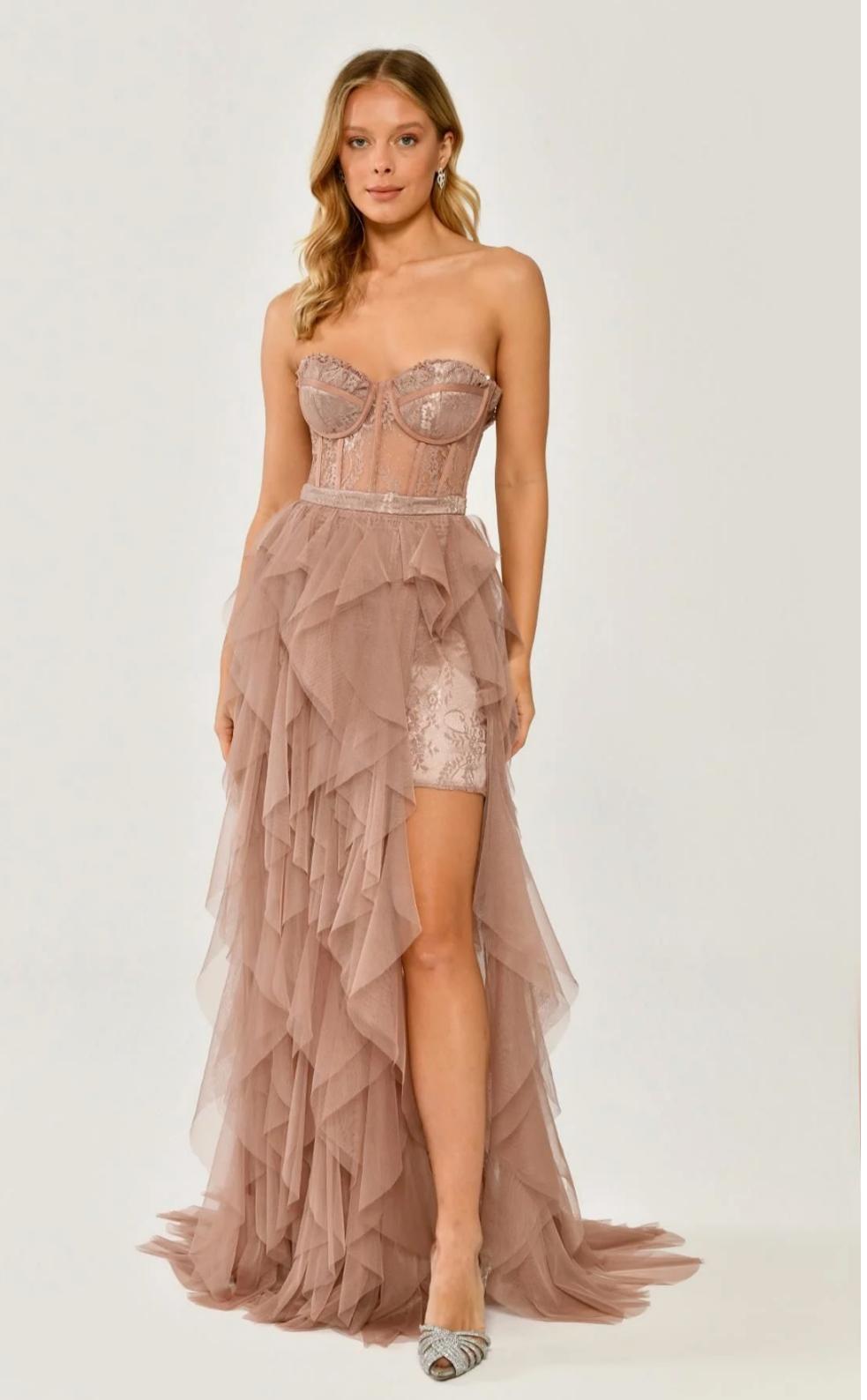Strapless Maxi  Lace Dress
