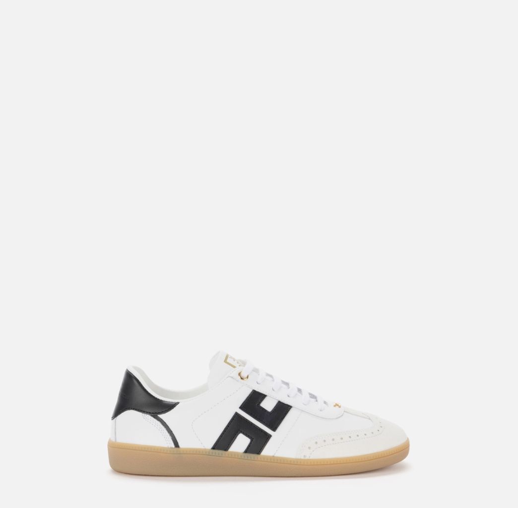Shield leather sneakers