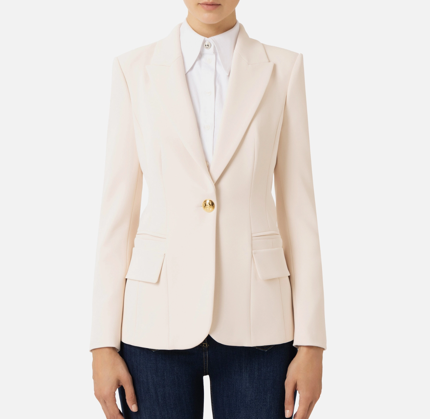 Crêpe blazer with peak lapels