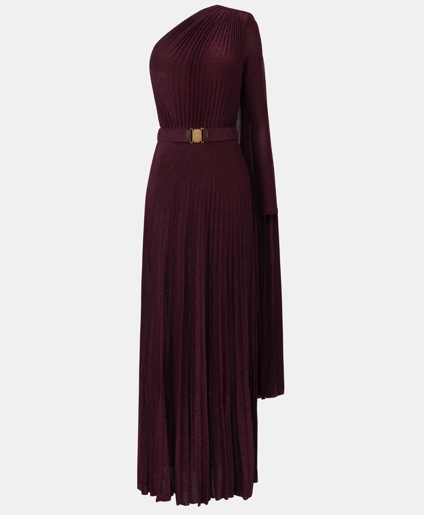 One-shoulder dress in lurex jersey