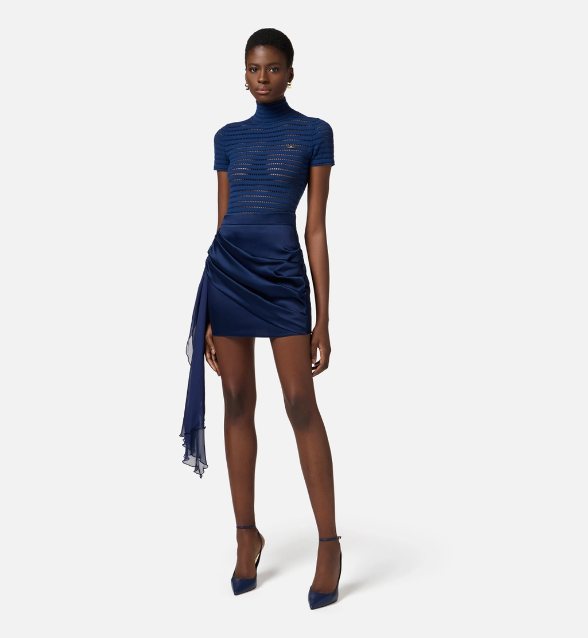 Bodysuit in open-knit fabric