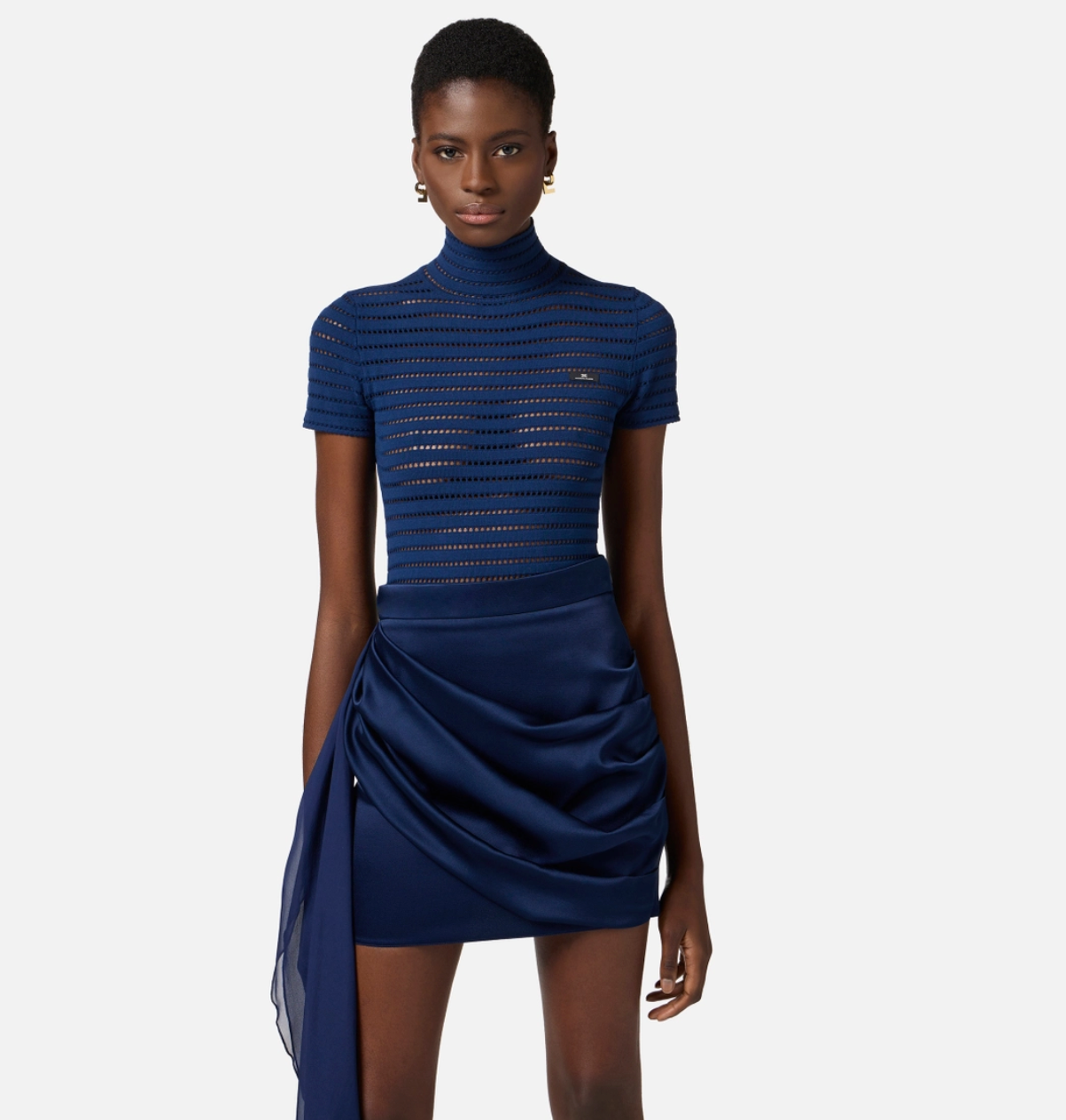 Bodysuit in open-knit fabric