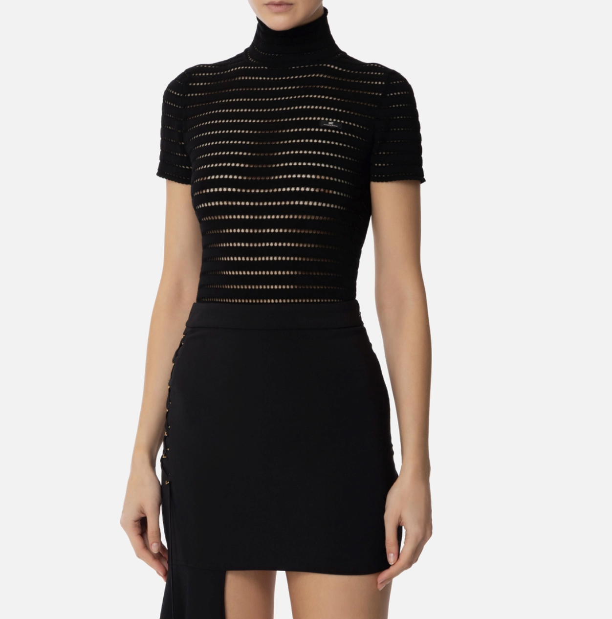 Bodysuit in open-knit fabric