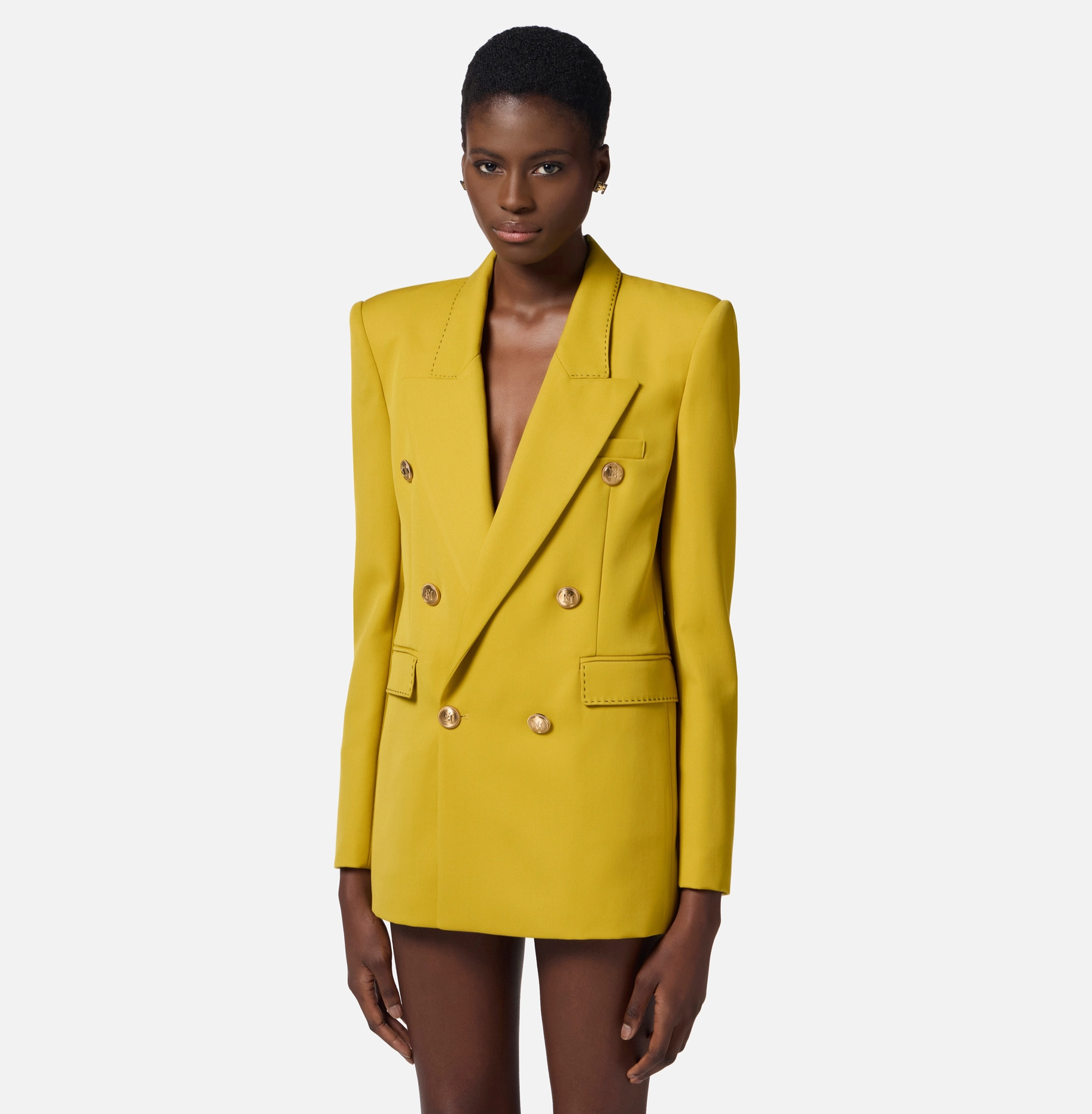 Cool wool jacket with contrasting topstitching