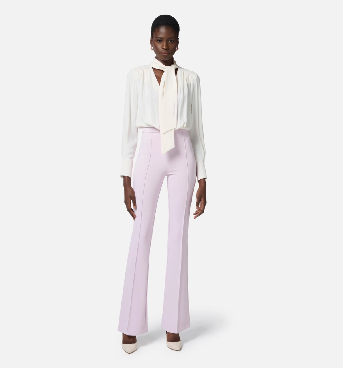 Jumpsuit in georgette and crêpe fabrics with piping