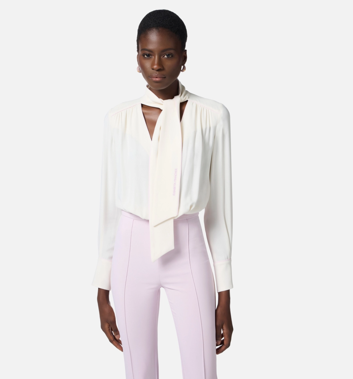 Jumpsuit in georgette and crêpe fabrics with piping