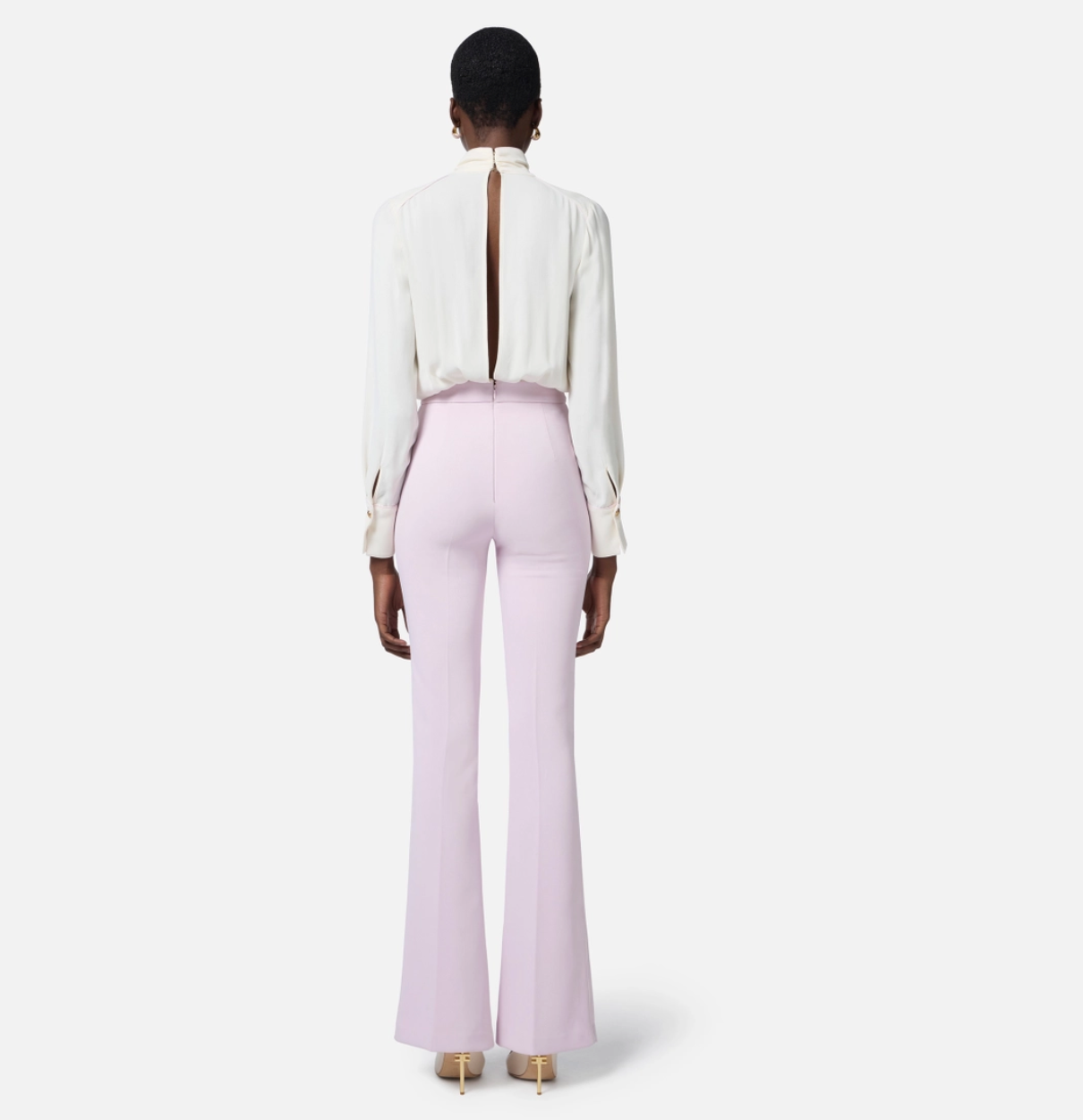Jumpsuit in georgette and crêpe fabrics with piping