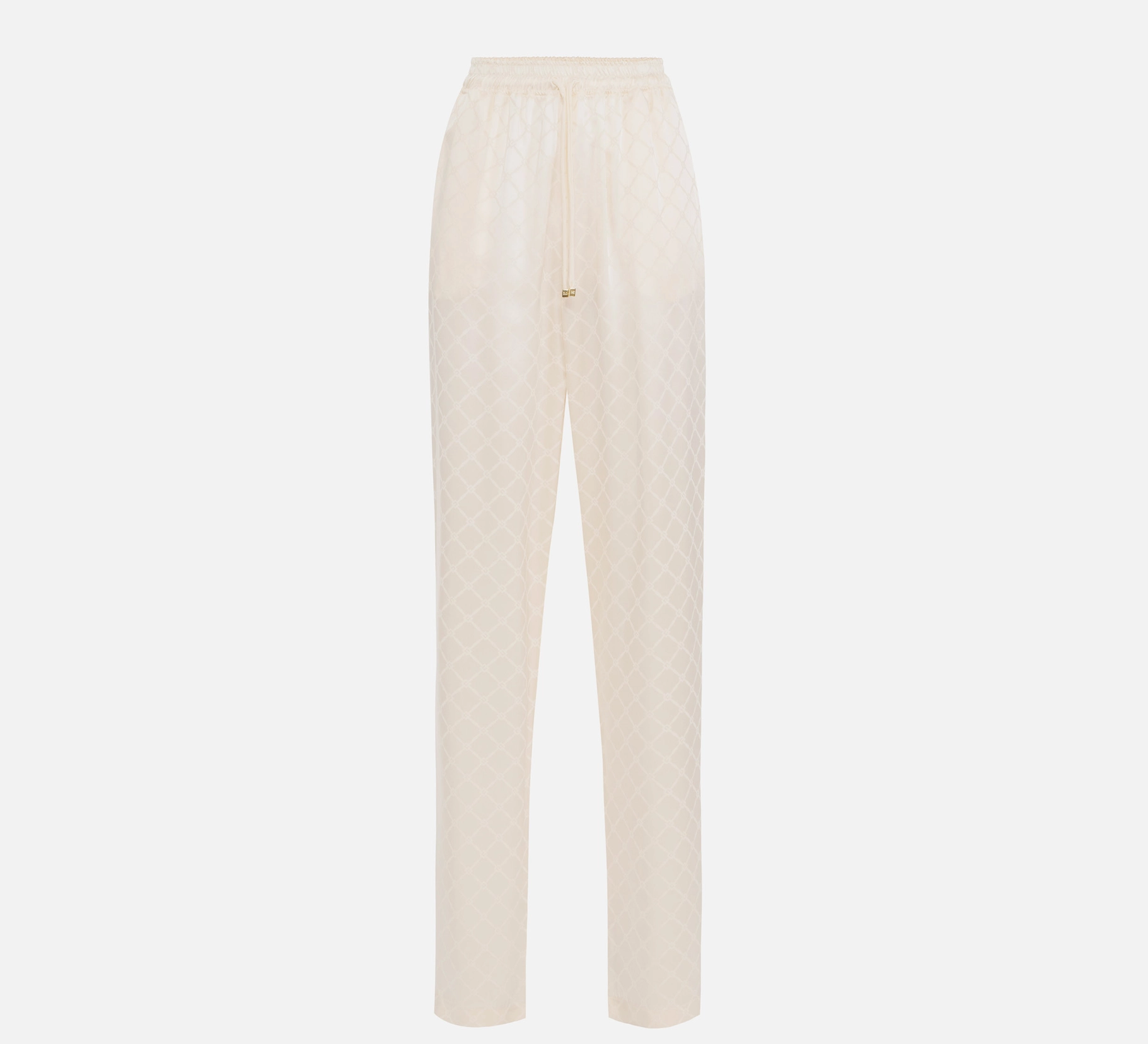satin jogger trousers with jaquard diamond