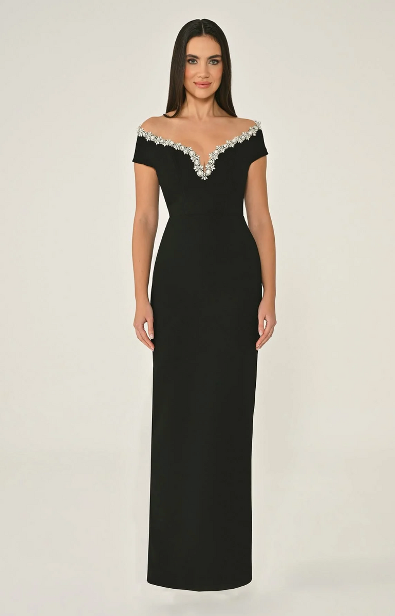 Classic Black Dress with Crystal Beads Classic Black Dress with Crystal Beads