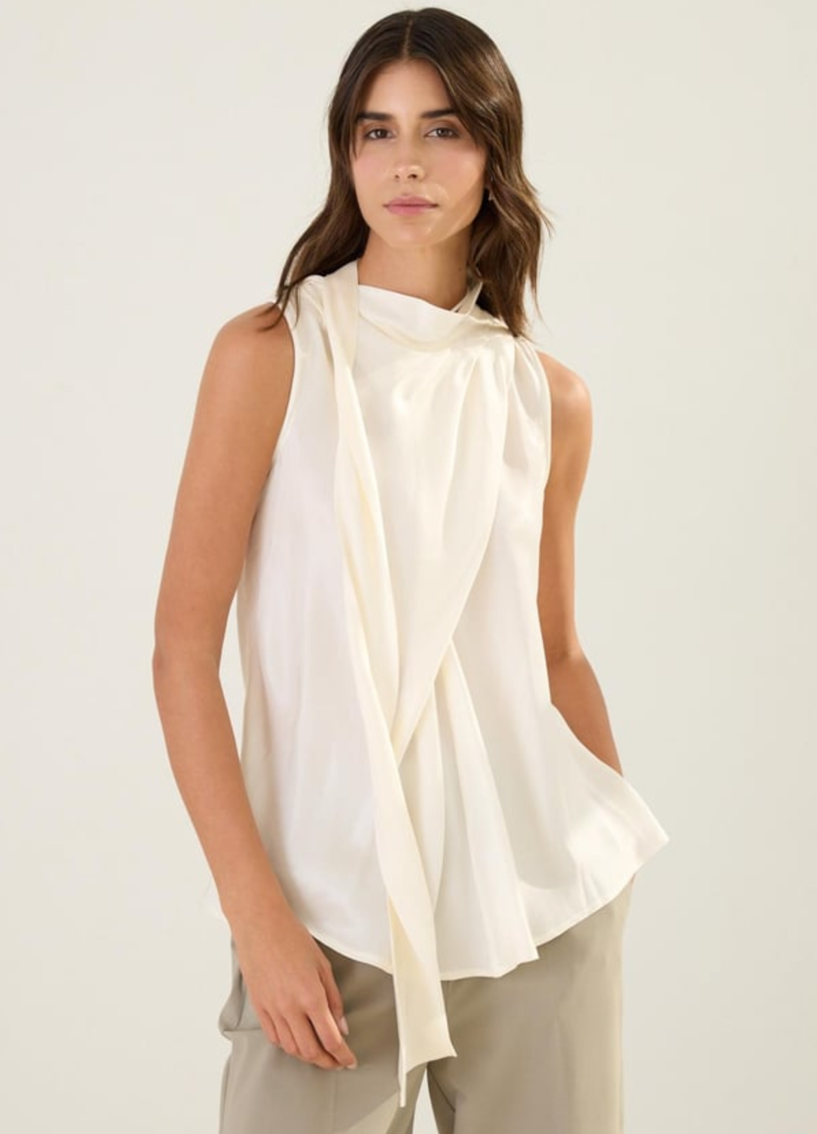 shiffon blouse with built-in scarf