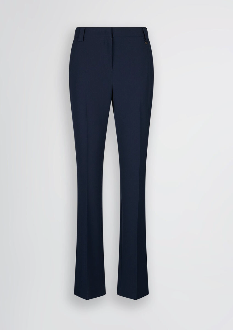 Flared cady crepe trousers