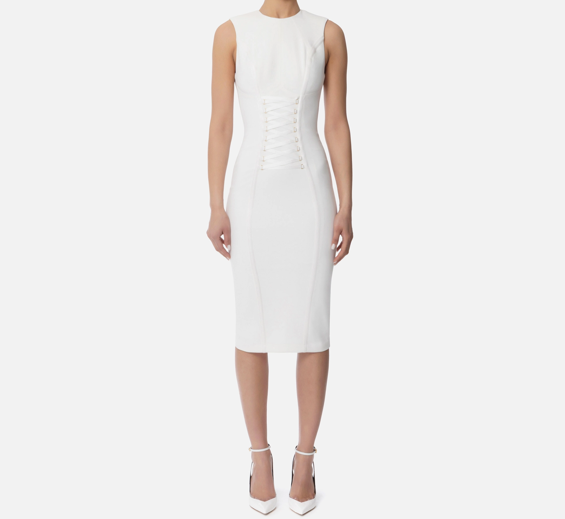Dress with crossover laces