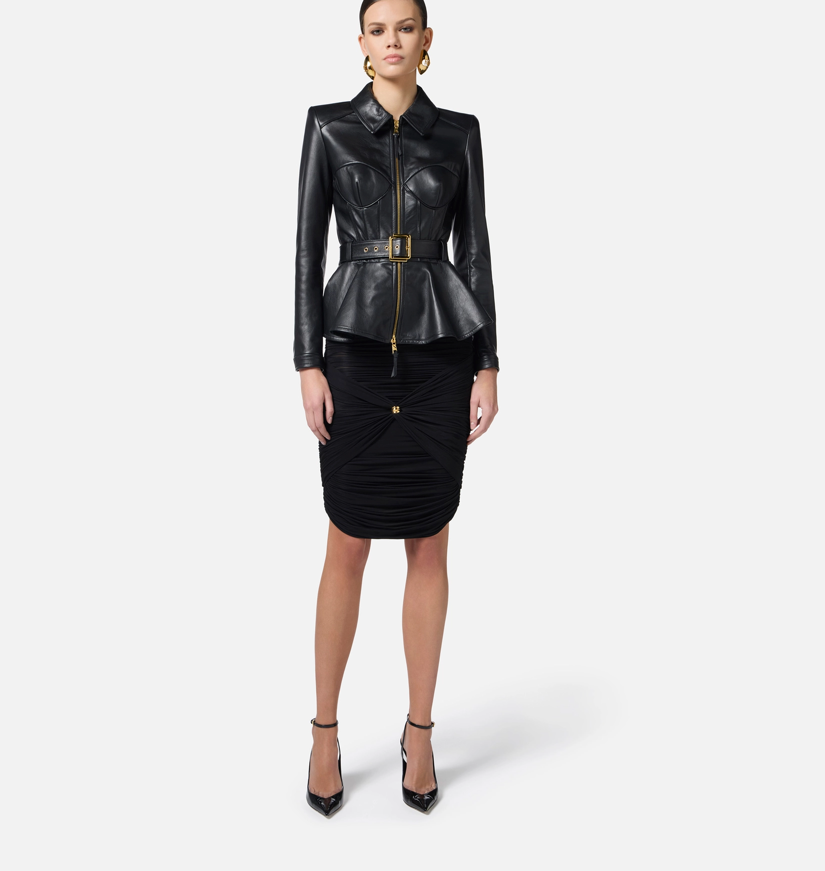 Stretch skirt with jewel detail