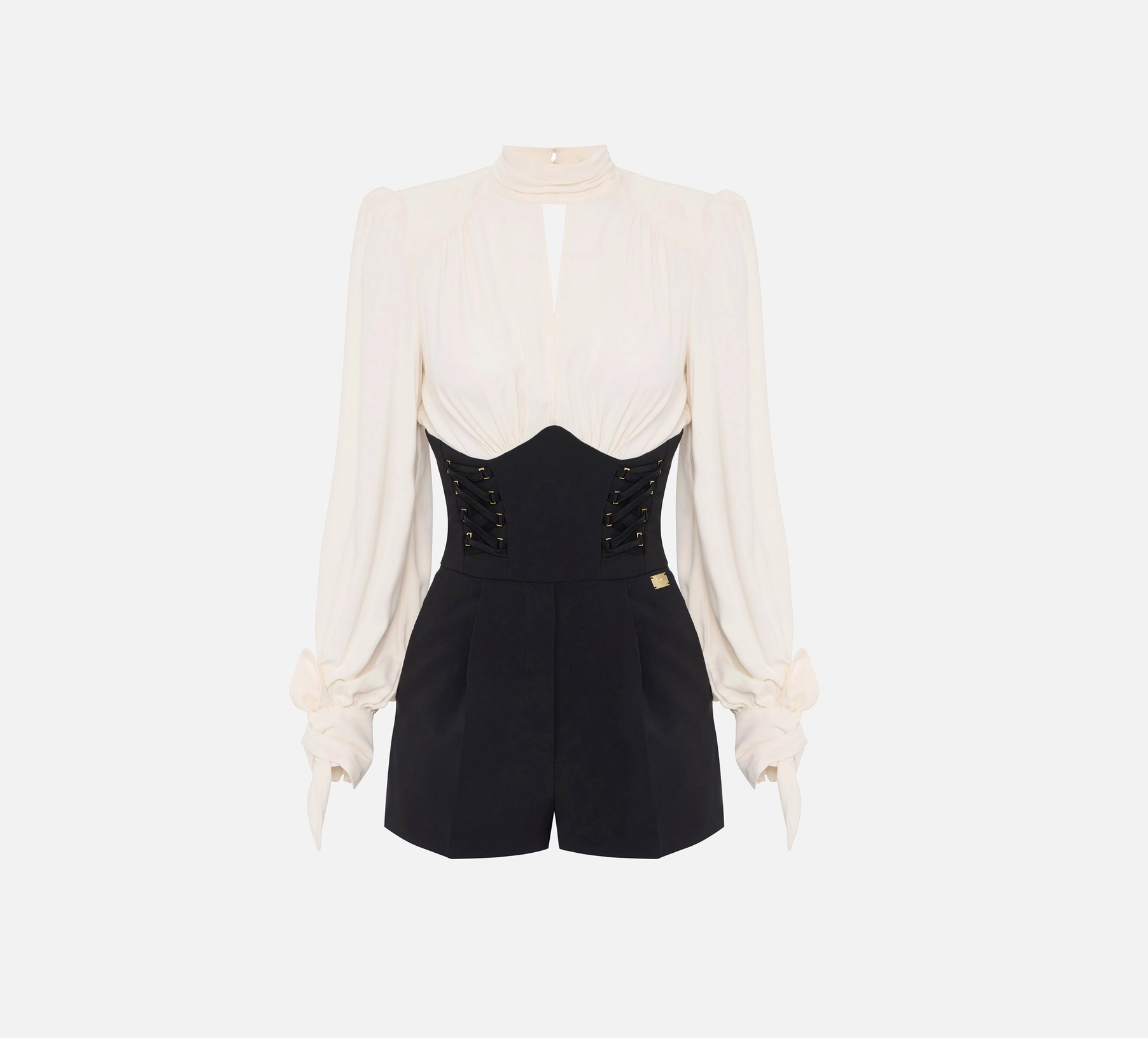 Crepe and Georgette Jumpsuit with Laces