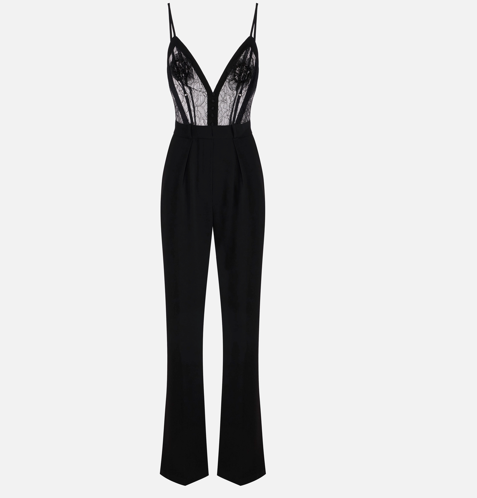 Jumpsuit with Floral Embroideries