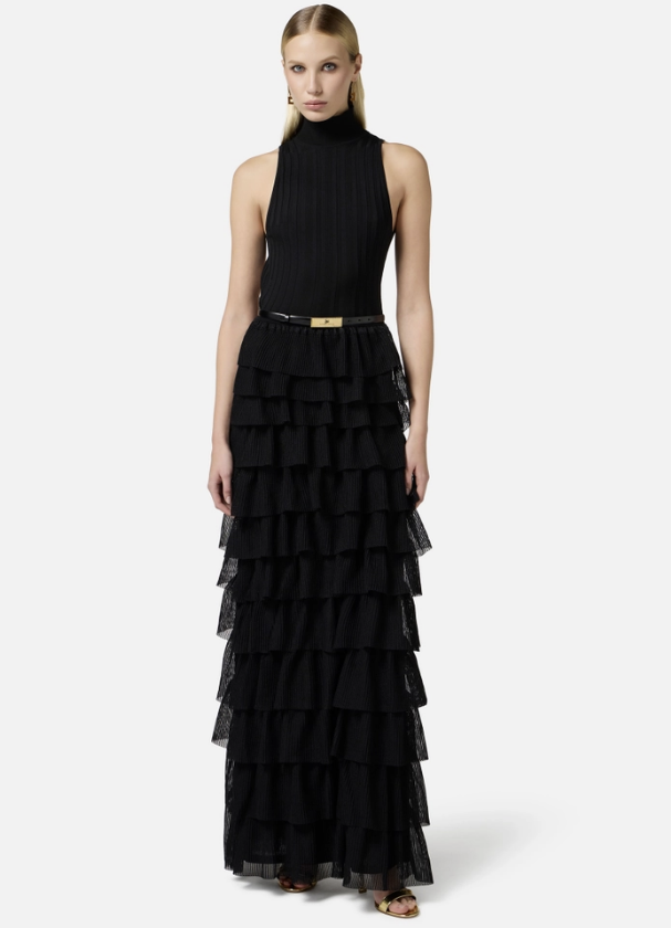 Maxi Dress with Tulle Layers