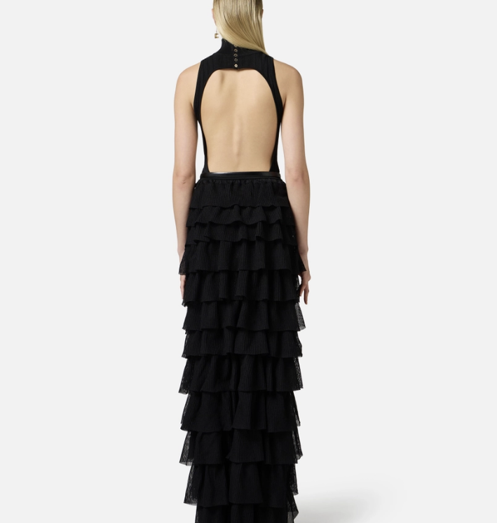 Maxi Dress with Tulle Layers