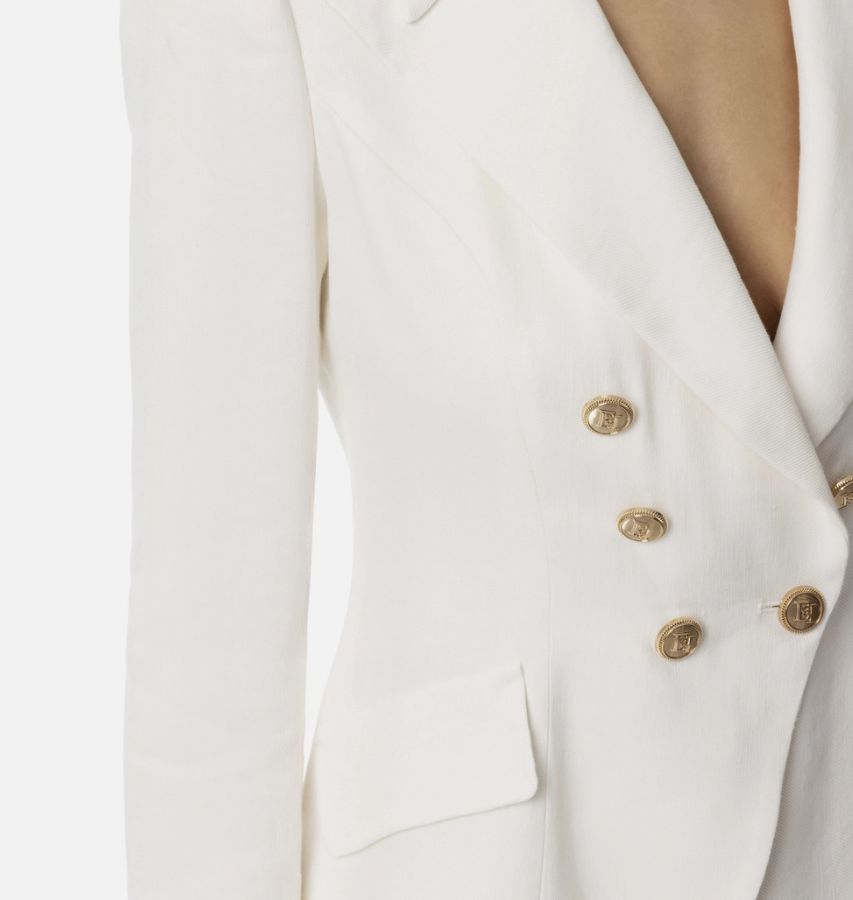 Linen blend Blaser with Gold Buttons