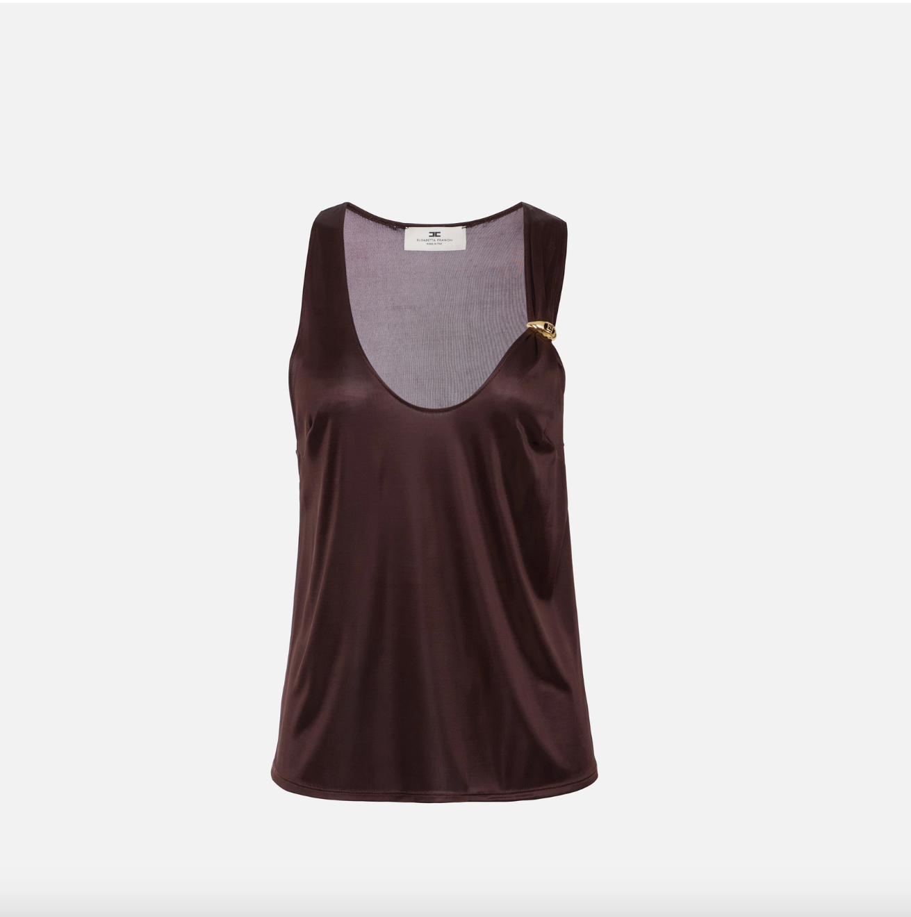 Shiny Jersey Top with Jewelled logo