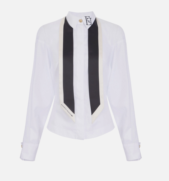 Cotton poplin shirt with foulard scarf