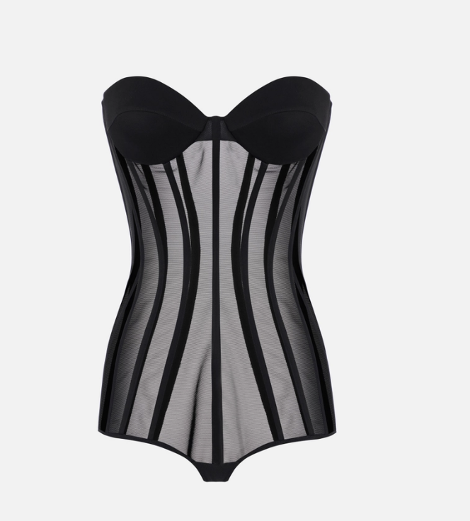 Bodysuit in tulle fabric