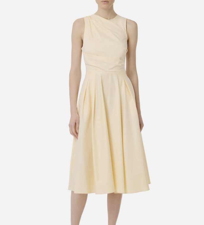 Cotton poplin dress with logo detail