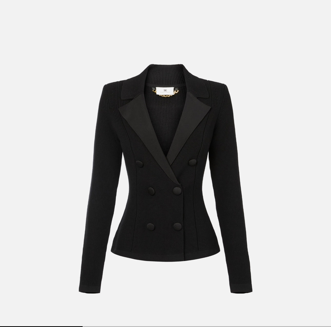 Knit jacket with shiny viscose details