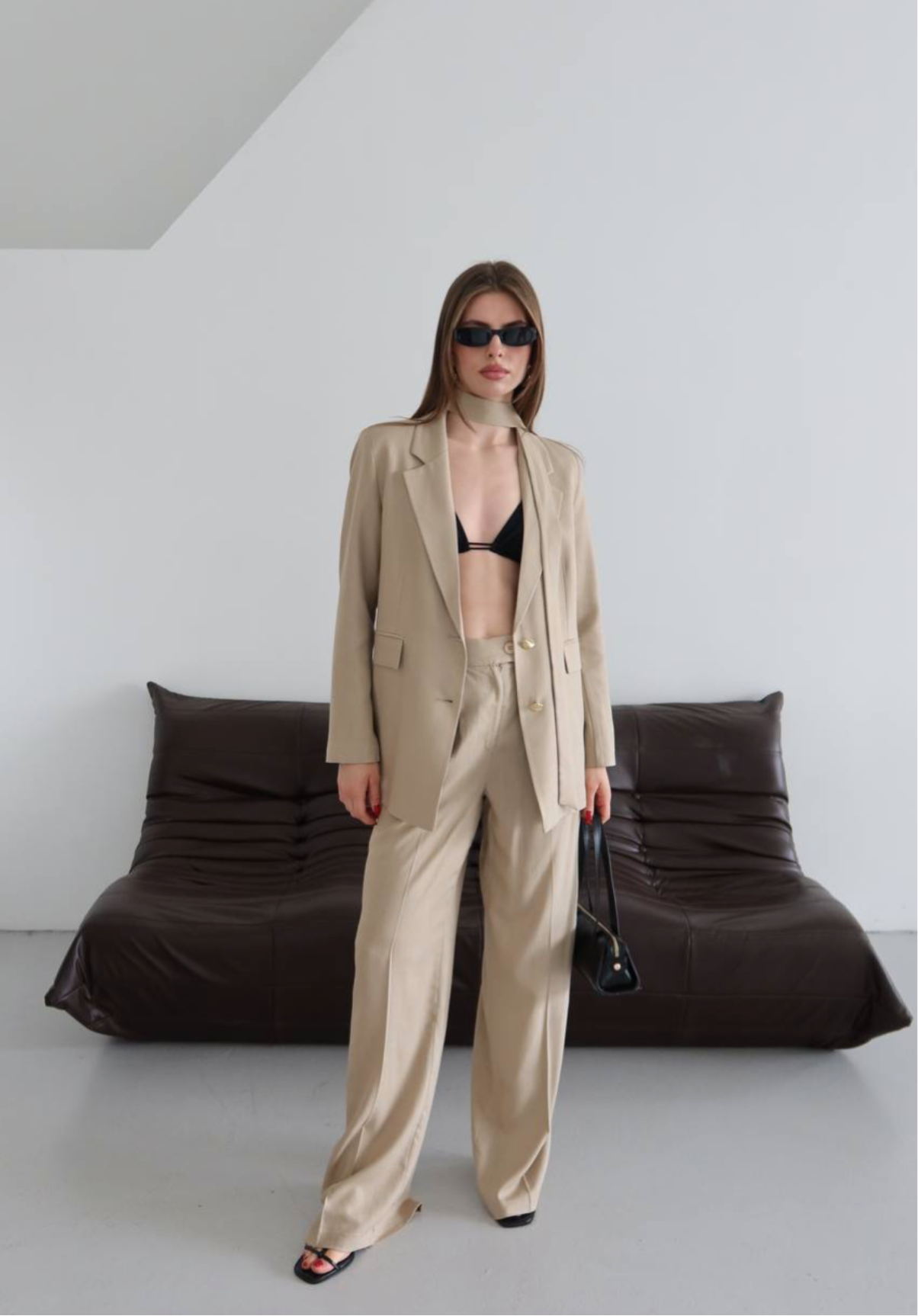 Linen Suit With Tie