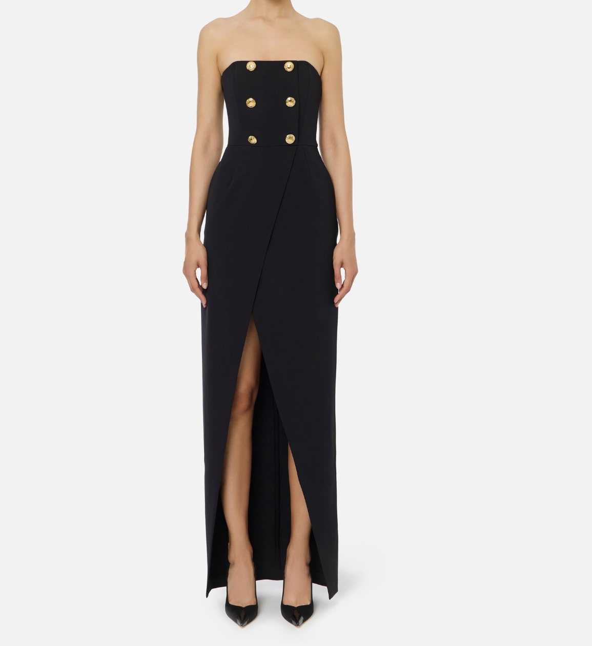 Red Carpet strapless dress with buttons